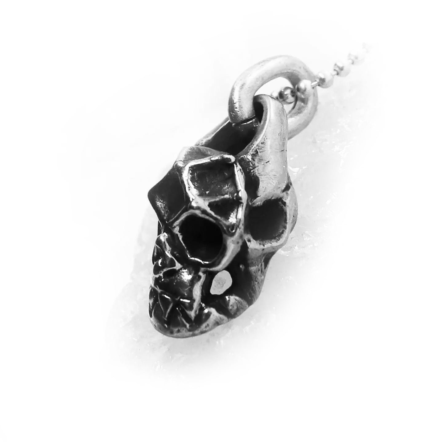 Abstract Impression Skull Sterling Silver Pendant