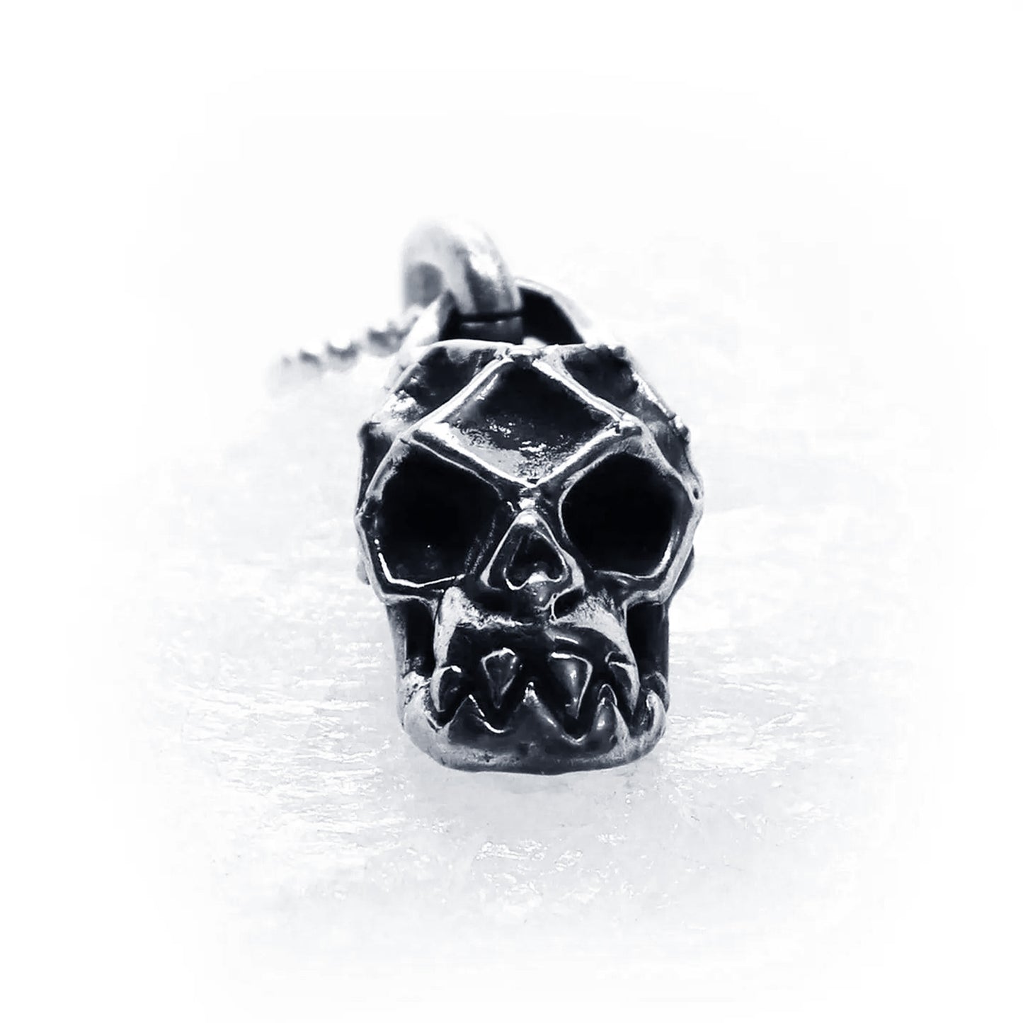 Abstract Impression Skull Sterling Silver Pendant