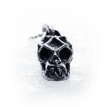 Abstract Impression Skull Sterling Silver Pendant