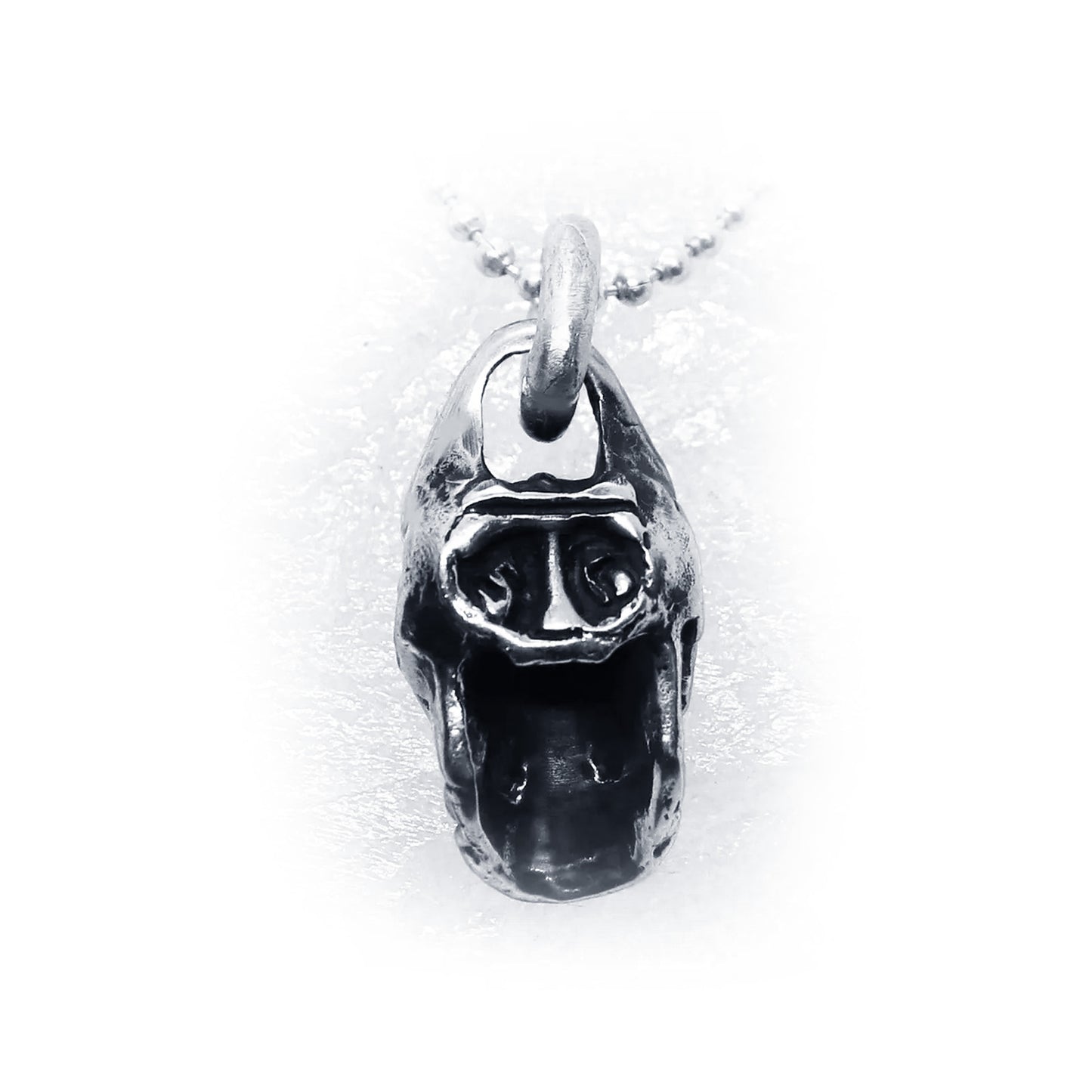 Abstract Impression Skull Sterling Silver Pendant