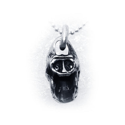 Abstract Impression Skull Sterling Silver Pendant