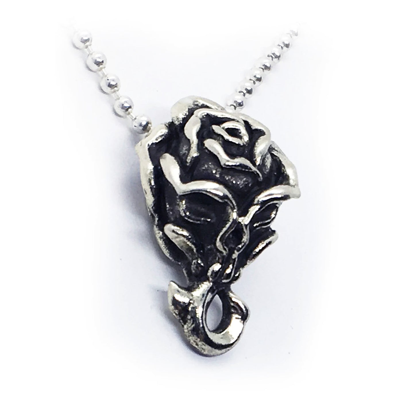 Abstract Skull blended with Rose Sterling Silver Pendant
