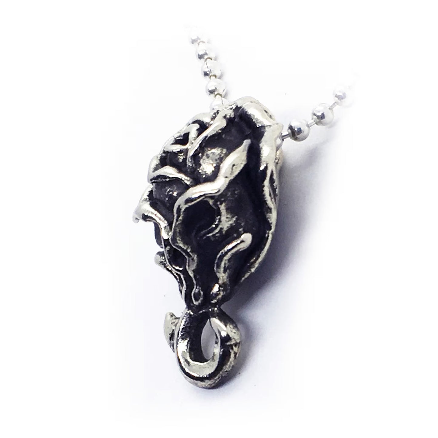 Abstract Skull blended with Rose Sterling Silver Pendant