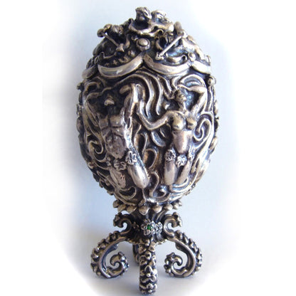 Adam and Eve Sterling Silver Egg