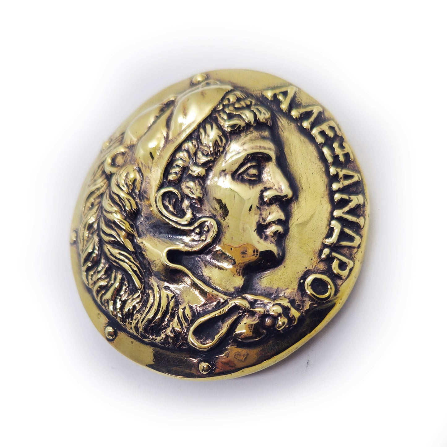 Alexandr the Great of Makedonia Brass Belt Buckle