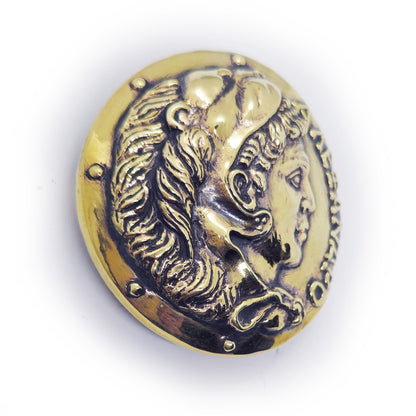 Alexandr the Great of Makedonia Brass Belt Buckle