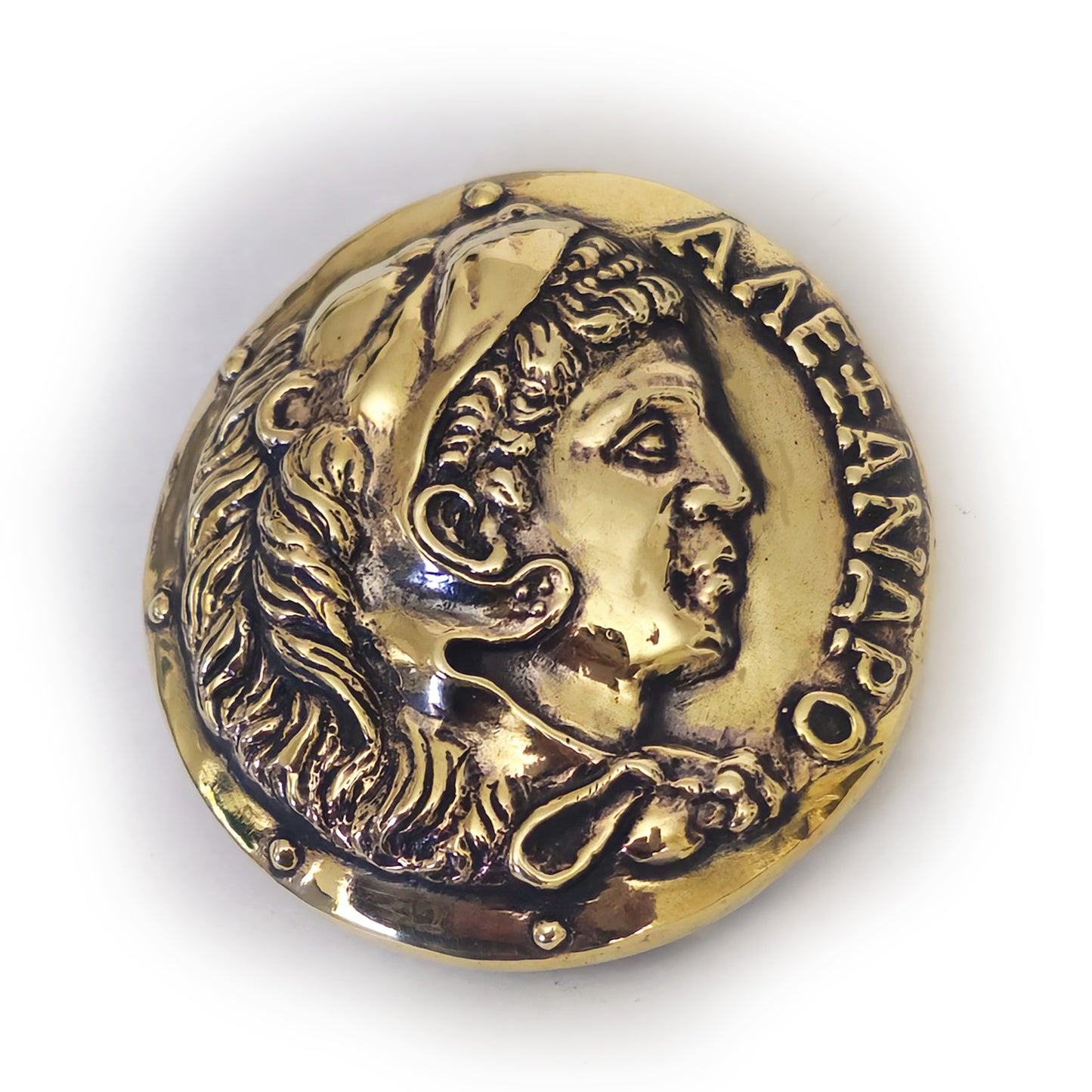Alexandr the Great of Makedonia Brass Belt Buckle