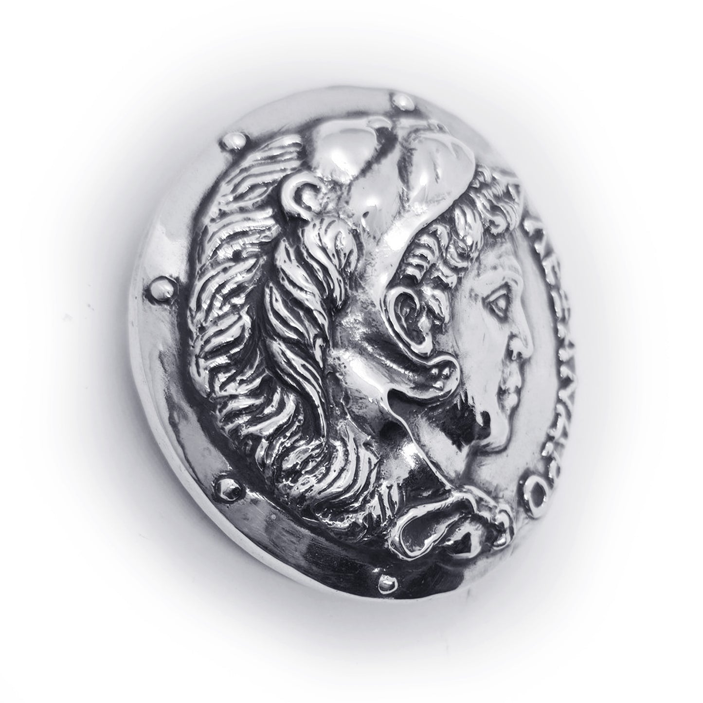 Alexandr the Great of Makedonia Sterling Silver Belt Buckle