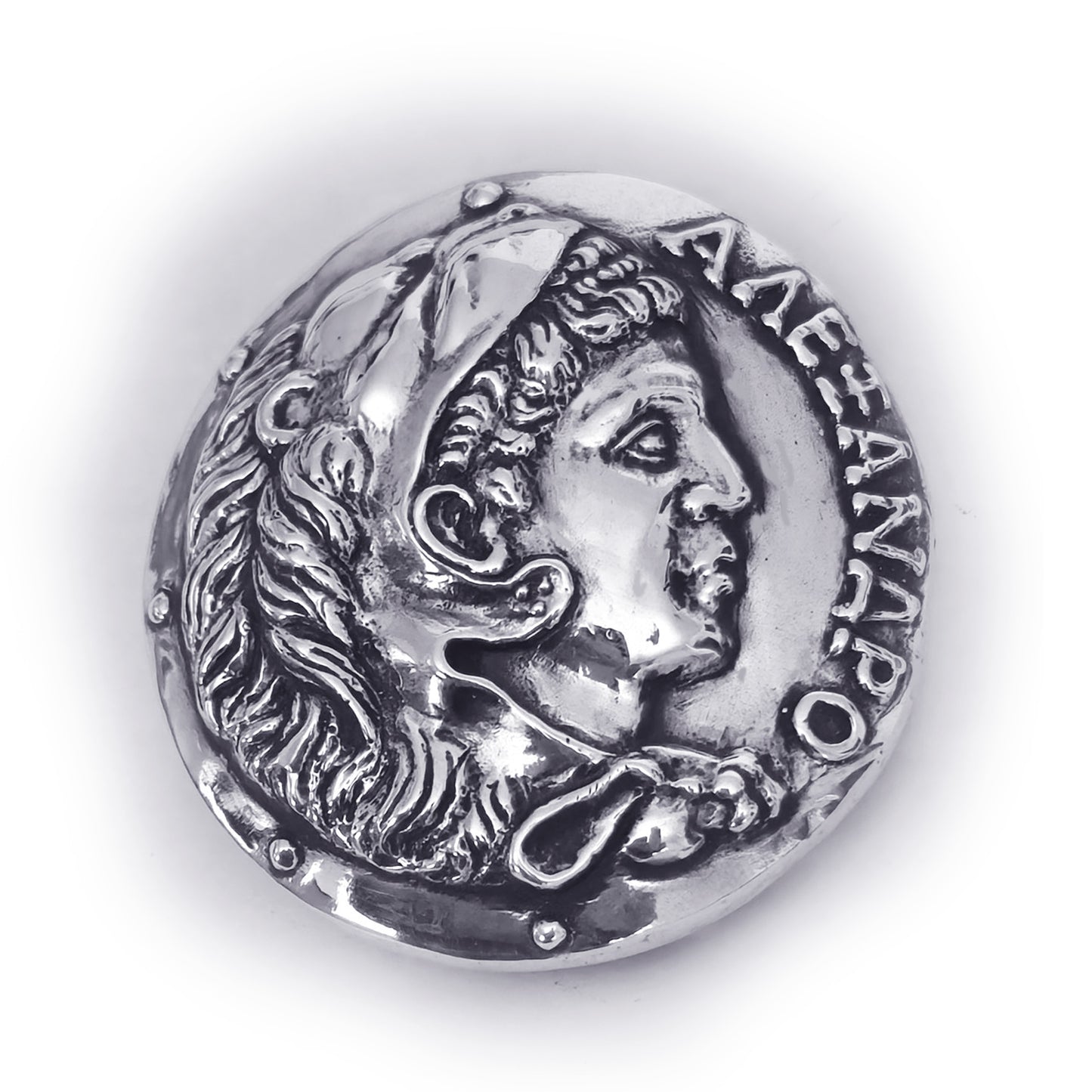 Alexandr the Great of Makedonia Sterling Silver Belt Buckle