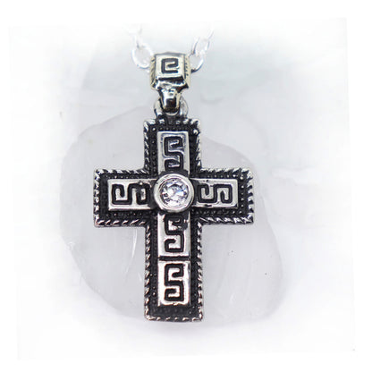 Ancient Design Cross Sterling Silver Pendant