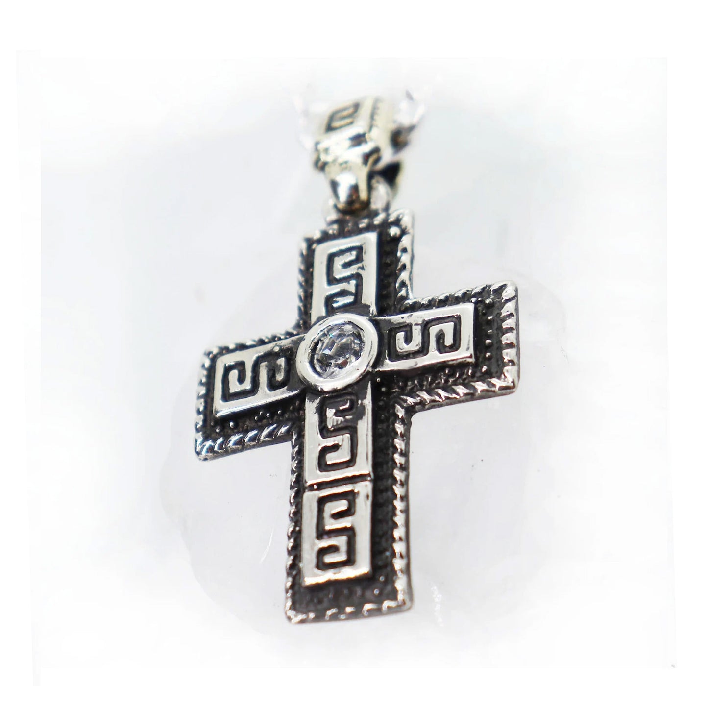 Ancient Design Cross Sterling Silver Pendant