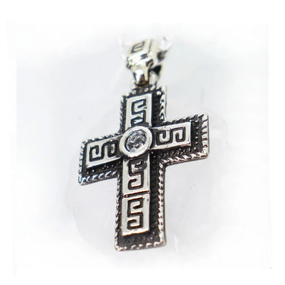 Ancient Design Cross Sterling Silver Pendant