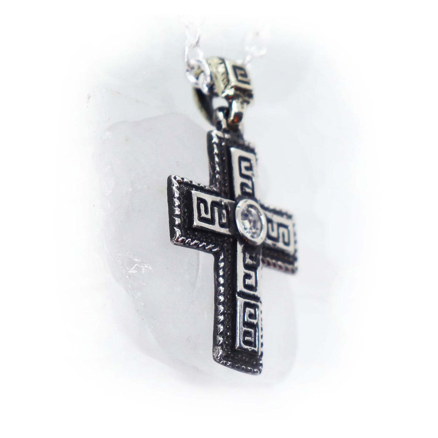 Ancient Design Cross Sterling Silver Pendant
