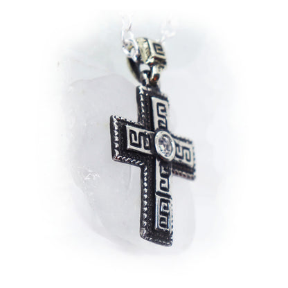 Ancient Design Cross Sterling Silver Pendant