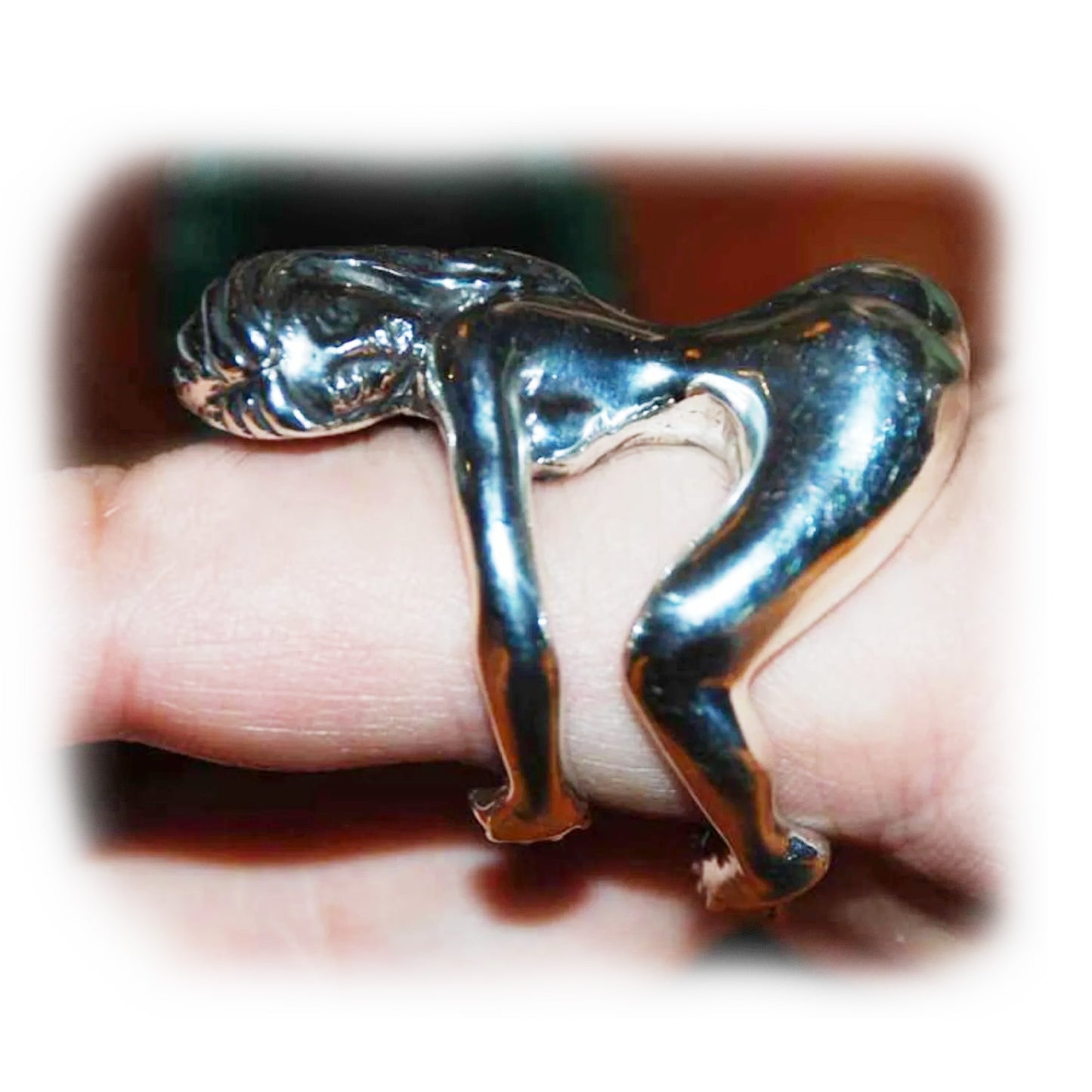 Angelic Naked Girl Sterling Silver Ring