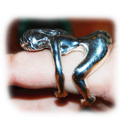 Angelic Naked Girl Sterling Silver Ring