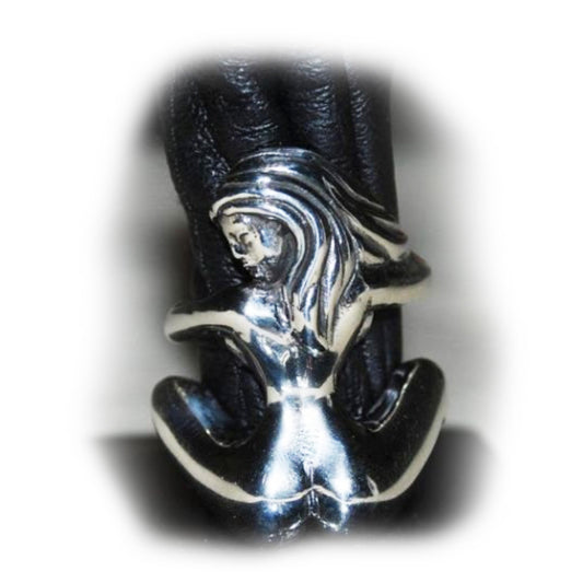 Angelic Naked Girl Sterling Silver Ring