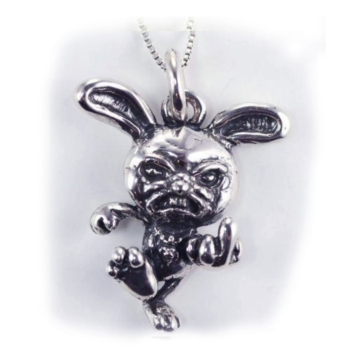 Angry Rabbit Sterling Silver Pendant