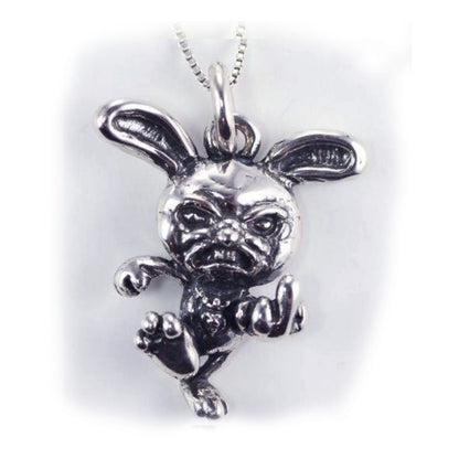 Angry Rabbit Sterling Silver Pendant