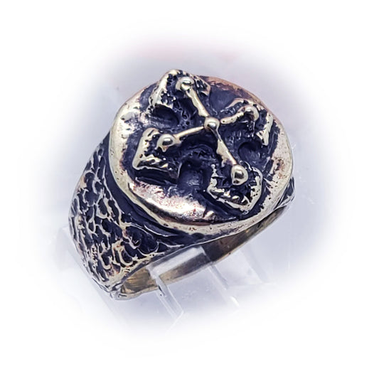 Antique Cross Sterling Silver Ring