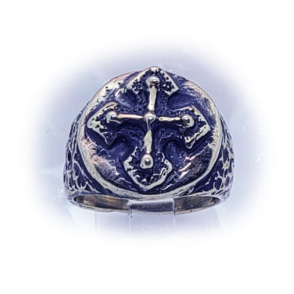 Antique Cross Sterling Silver Ring