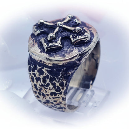 Antique Cross Sterling Silver Ring