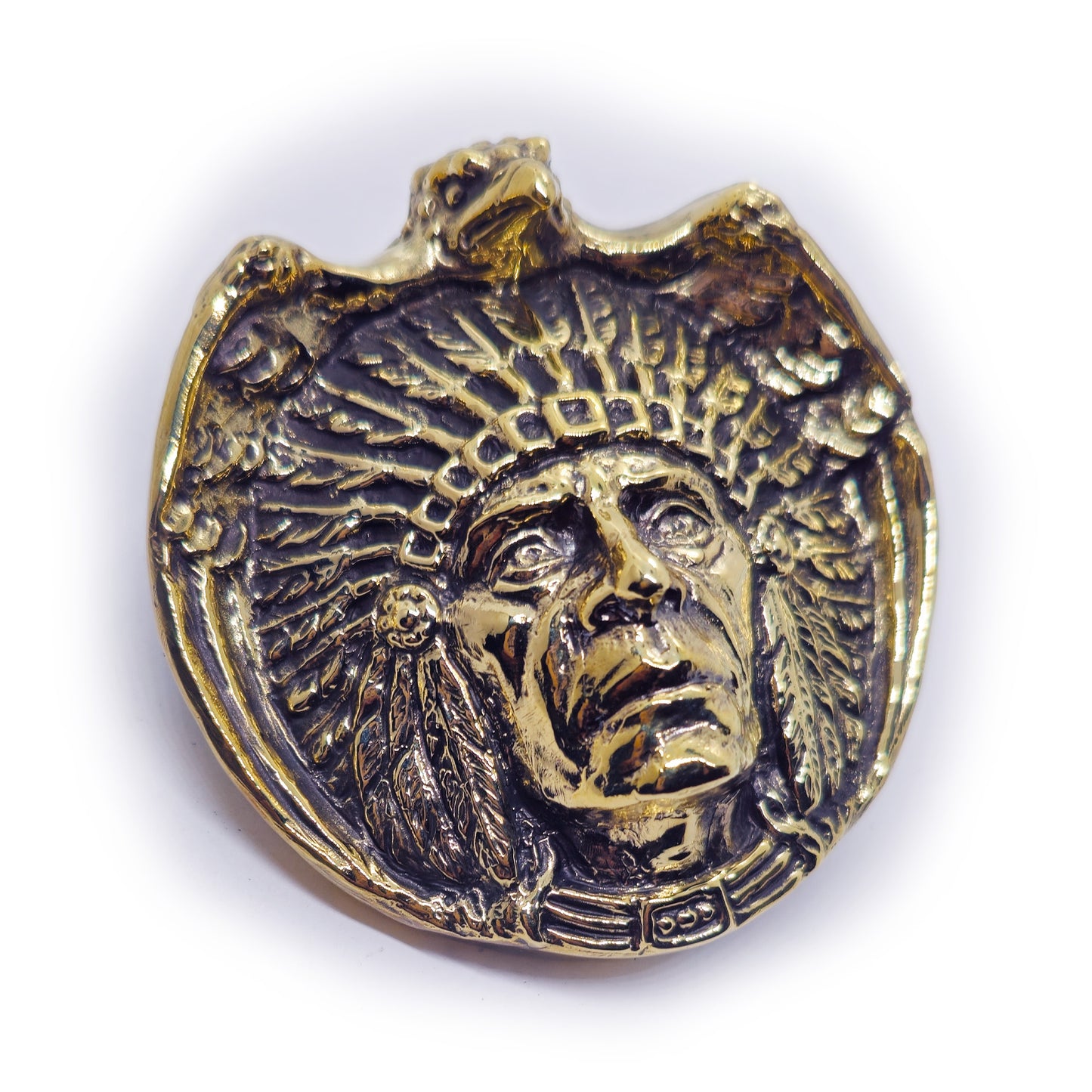 Apache Indian Tribe Brass Belt Buckle