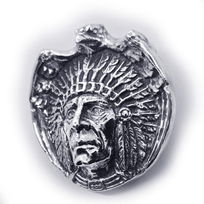 Apache Indian Tribe Sterling Silver Belt Buckle