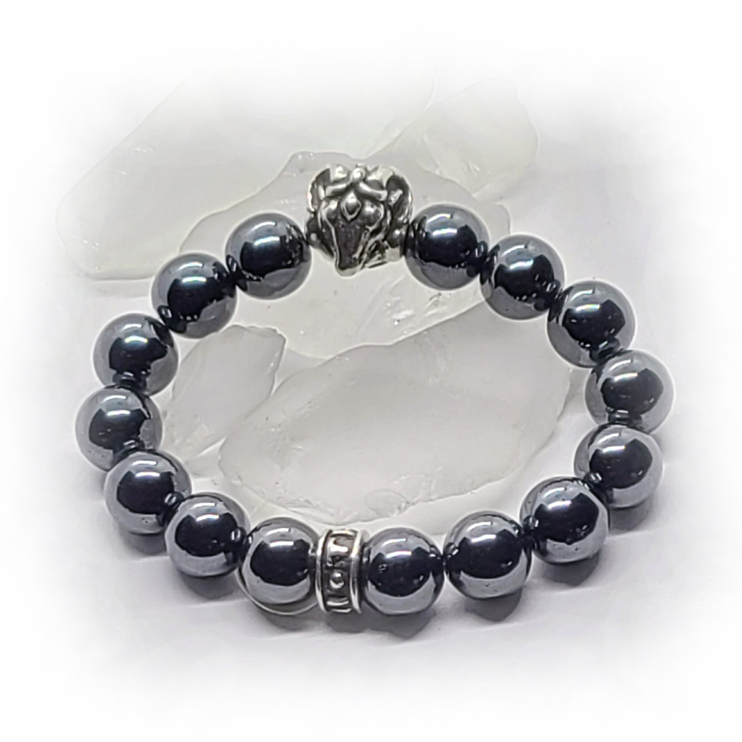 Aries Silver Bead with Hematite Stones Beads Bracelet