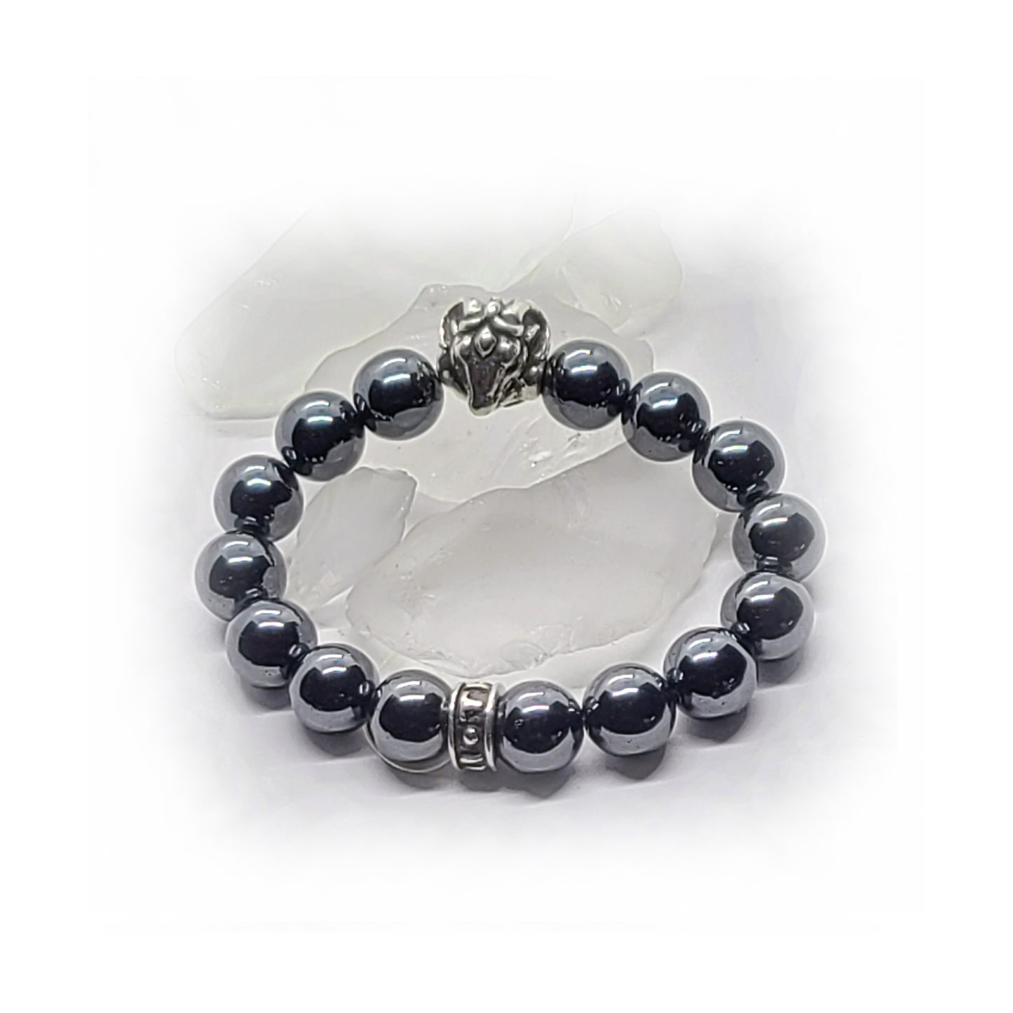 Aries Silver Bead with Hematite Stones Beads Bracelet