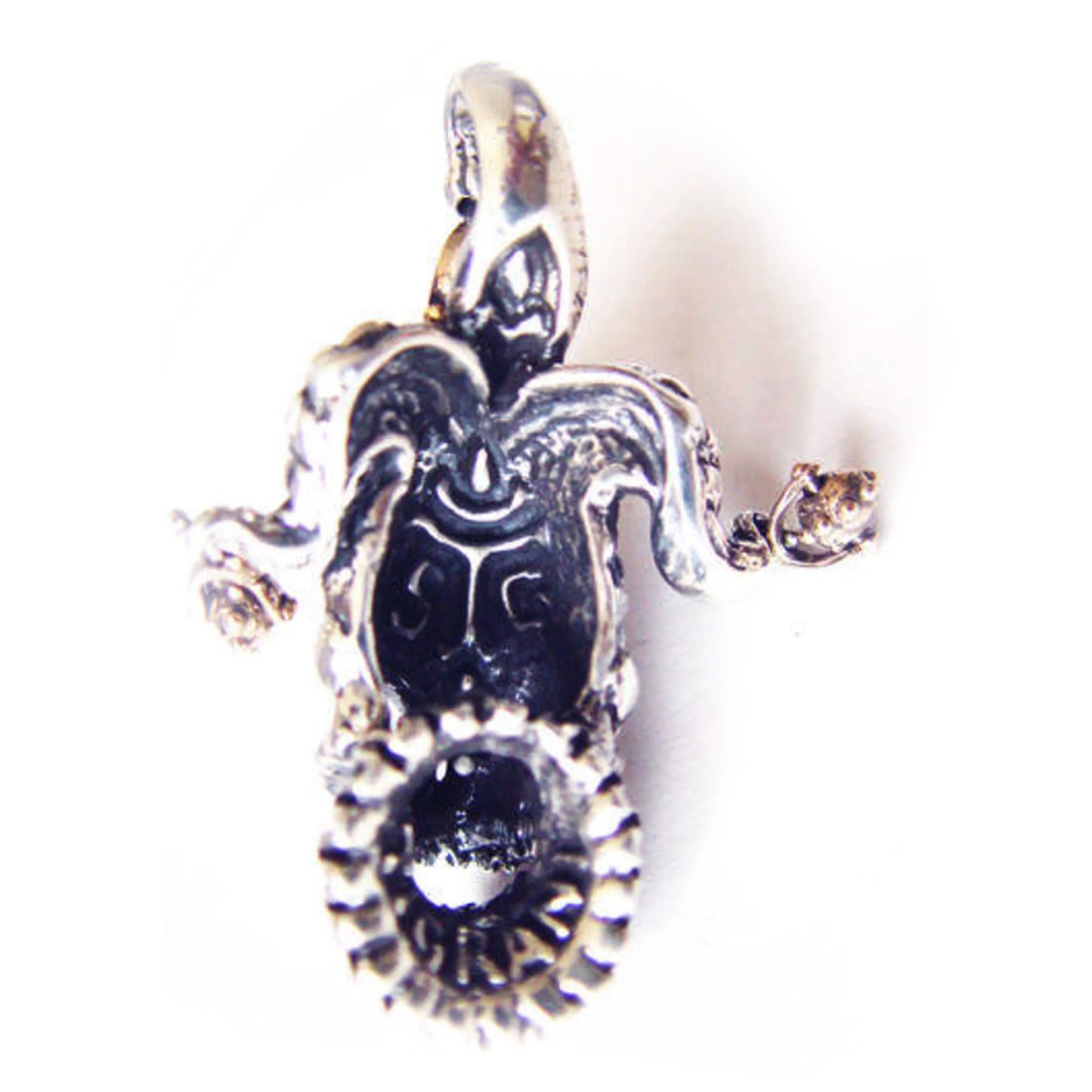 ''Arlekino'' Harlequin Skull Sterling Silver Pendant