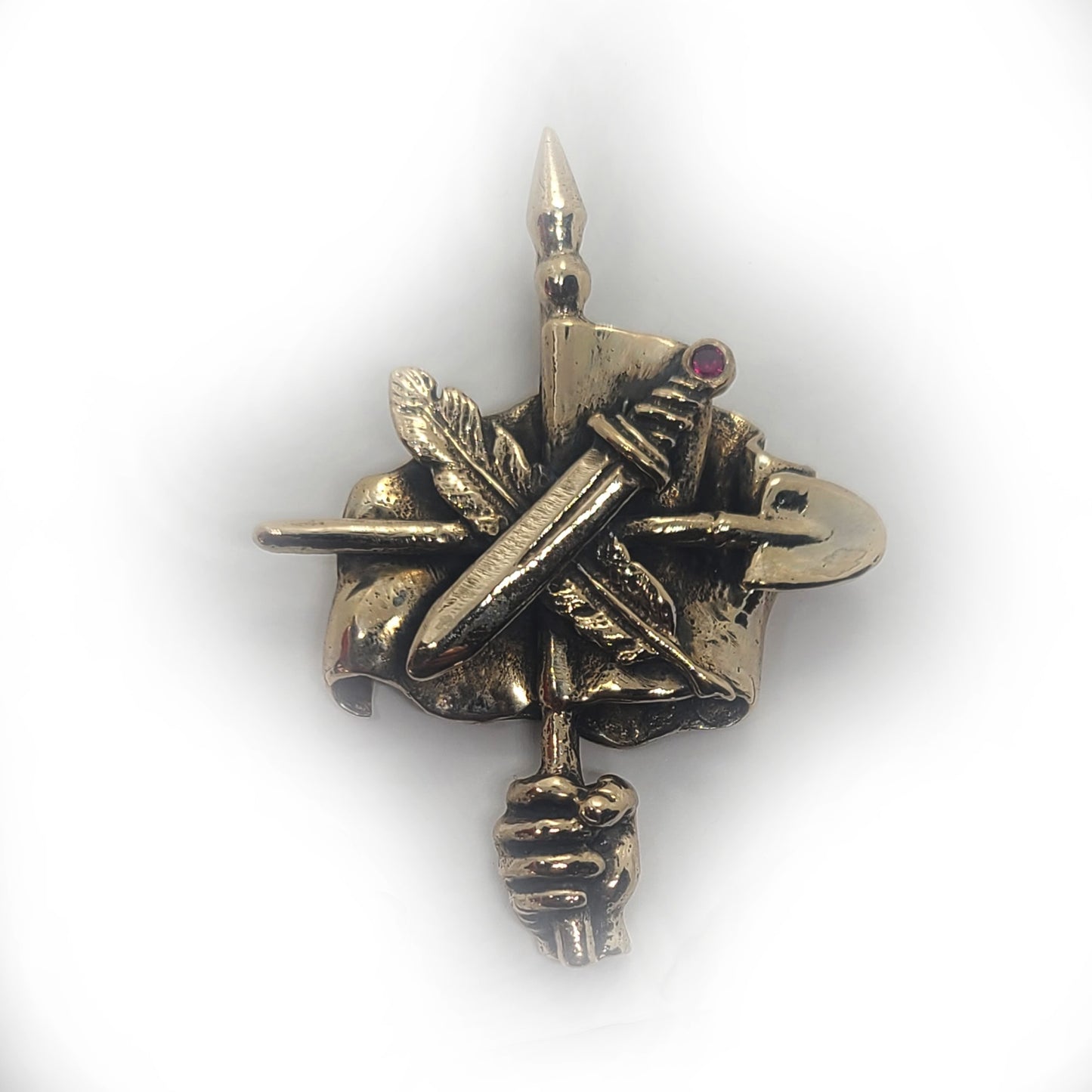 ArmRevDashnak Bronze Pendant with red stone