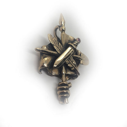 ArmRevDashnak Bronze Pendant with red stone