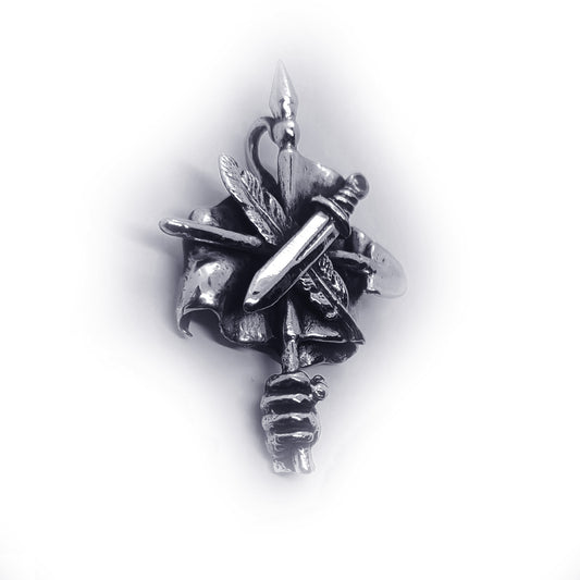 ArmRevDashnak Sterling Silver Pendant with red stone
