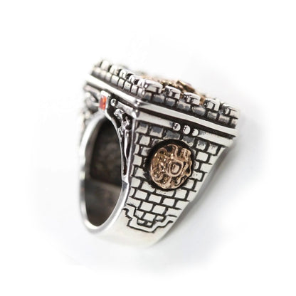 Armenian Kingdom Sterling Silver and Bronze Ring with Ruby and Saphire