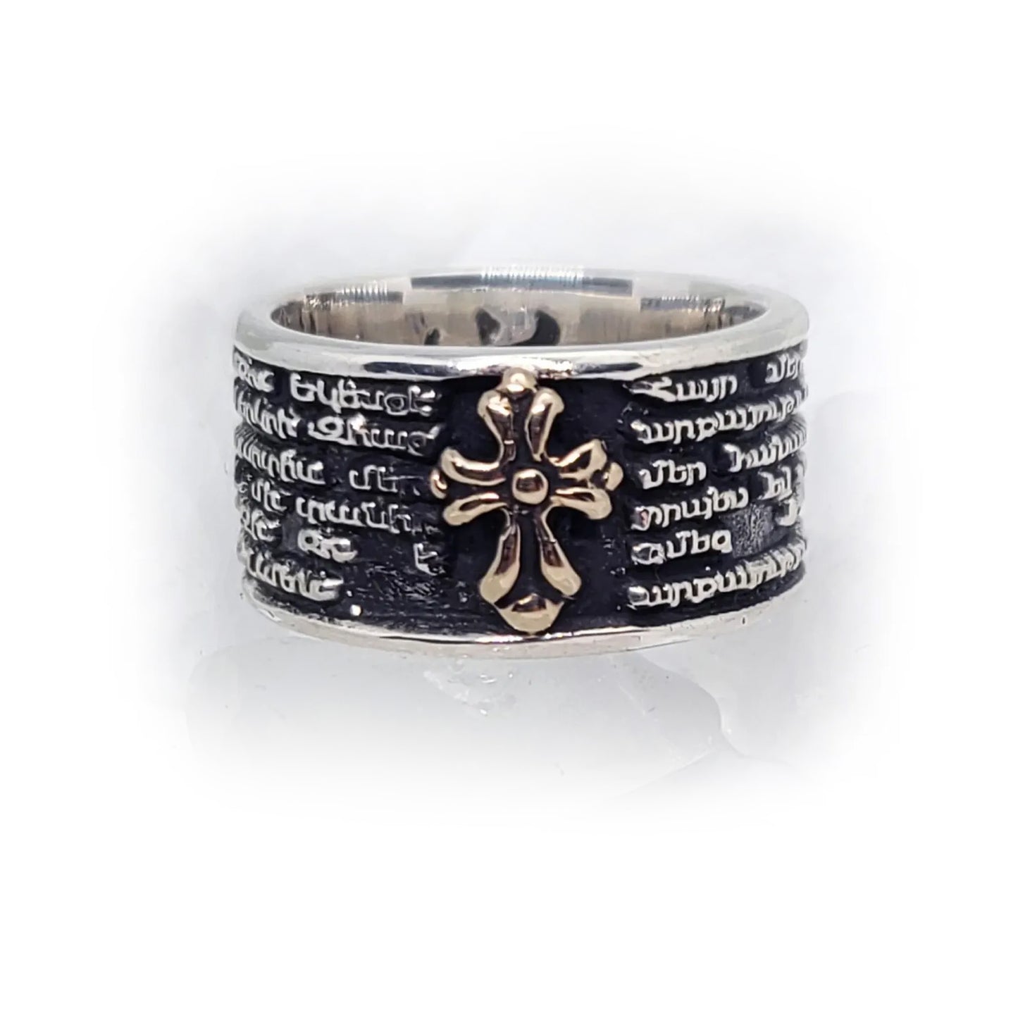 Armenian Lord Prayer Sterling Silver Ring V1 Small