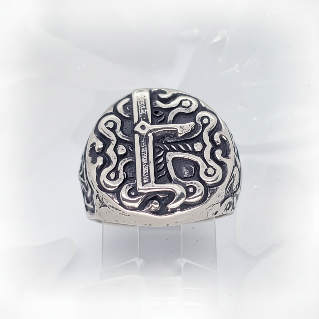 Essence Armenian Sterling Silver Cross and E Ring