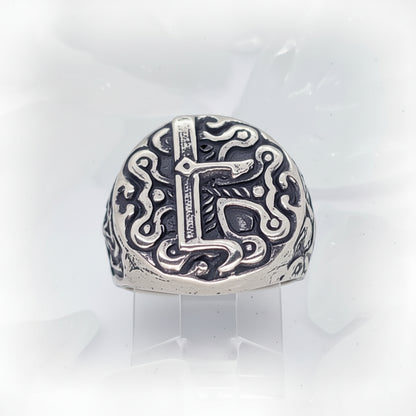 Essence Armenian Sterling Silver Cross and E Ring
