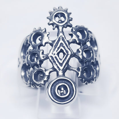 Armenian Symbol of the Solar System Sterling Silver Ring V2