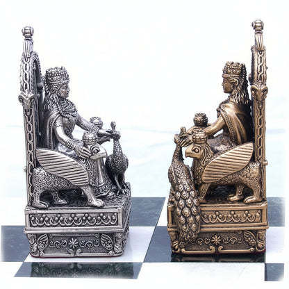 Armenian Historical Sterling Silver & Bronze Chess Set