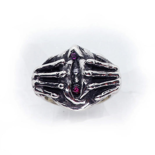 Aroused Pussy with Cz Stones Sterling Silver Ring