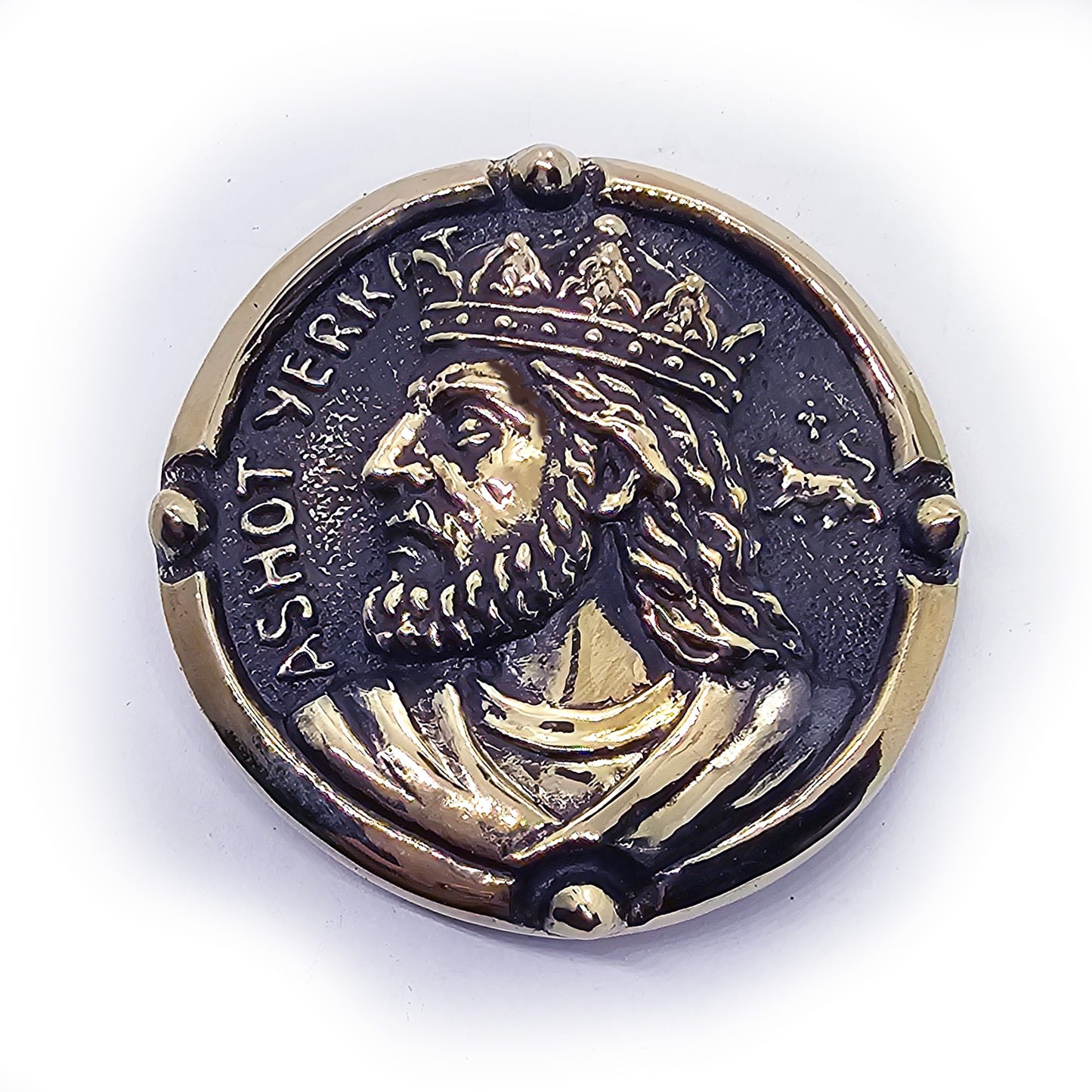 Ashot Erkat Armenian king Bagratouni Dynasti Brass Belt Buckle