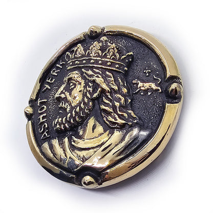 Ashot Erkat Armenian king Bagratouni Dynasti Brass Belt Buckle