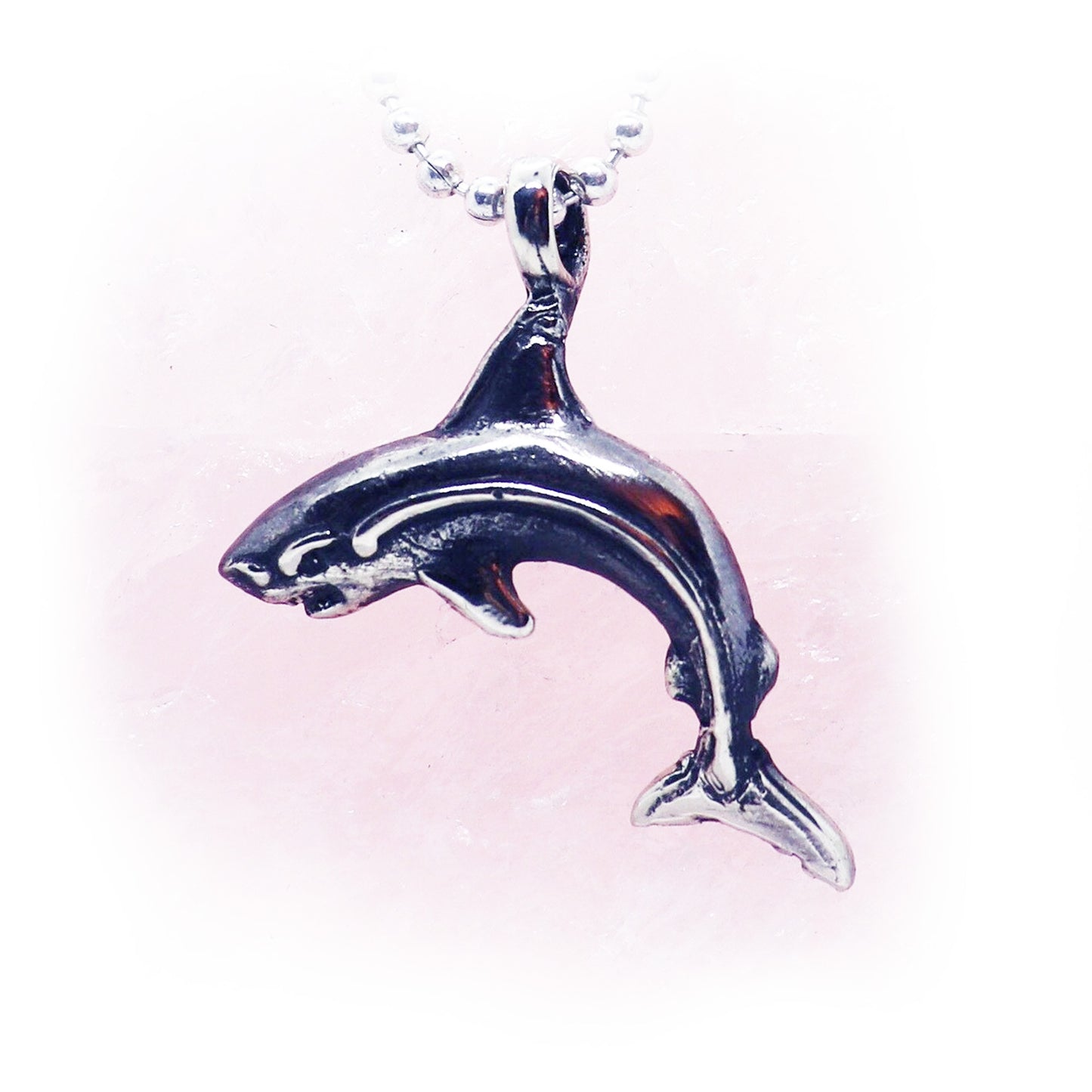 Attacking Shark Sterling Silver Pendant
