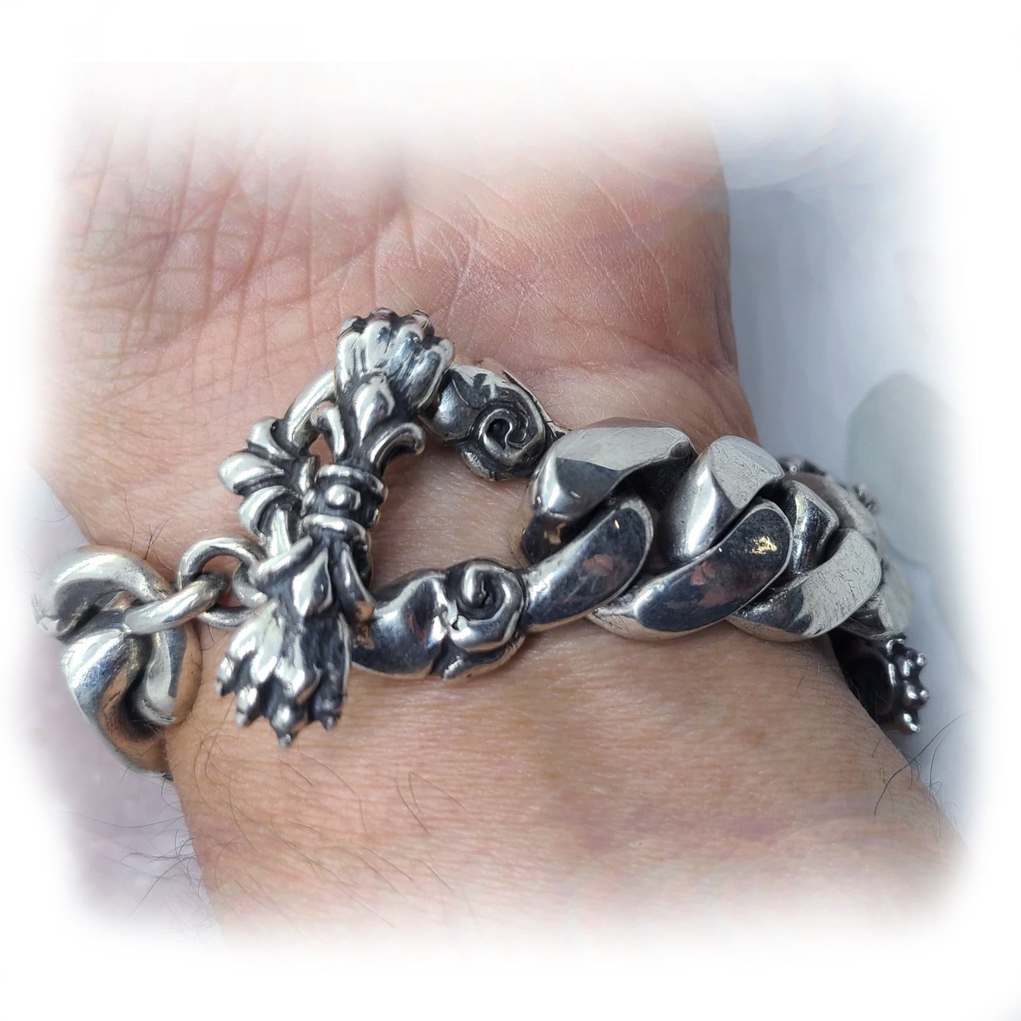 Attacking Tiger Sterling Silver Bracelet