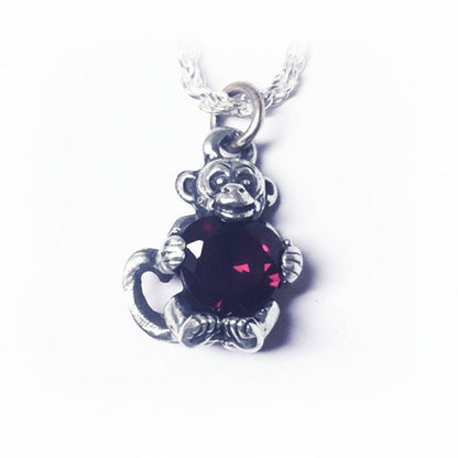 Baby Monkey Heart Silver Pendant