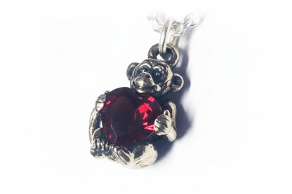 Baby Monkey Heart Silver Pendant