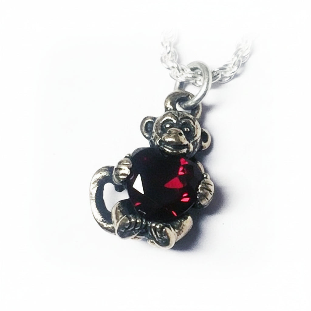 Baby Monkey Heart Silver Pendant