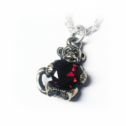 Baby Monkey Heart Silver Pendant