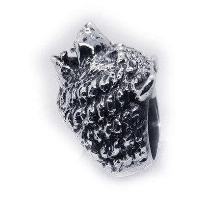 Big Bear Head Sterling Silver Ring